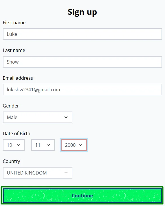 registration form for casino